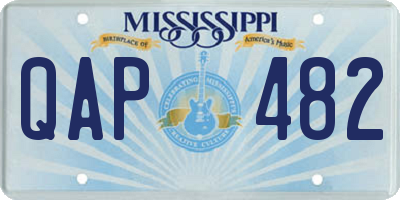 MS license plate QAP482
