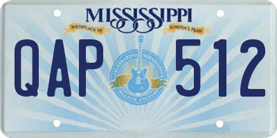 MS license plate QAP512