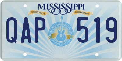 MS license plate QAP519