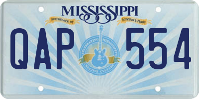 MS license plate QAP554