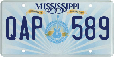 MS license plate QAP589