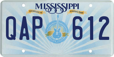 MS license plate QAP612