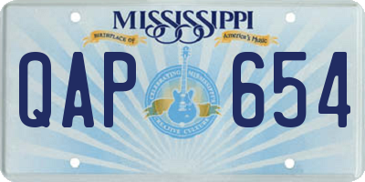 MS license plate QAP654