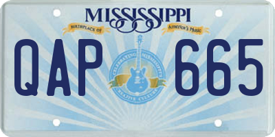 MS license plate QAP665