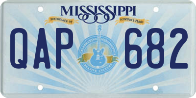 MS license plate QAP682