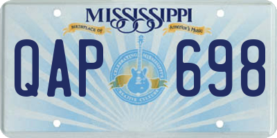 MS license plate QAP698
