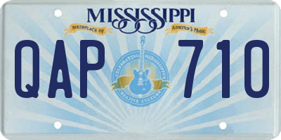 MS license plate QAP710