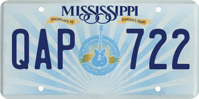 MS license plate QAP722
