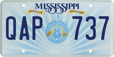 MS license plate QAP737