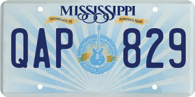 MS license plate QAP829