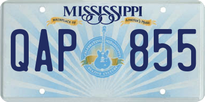 MS license plate QAP855