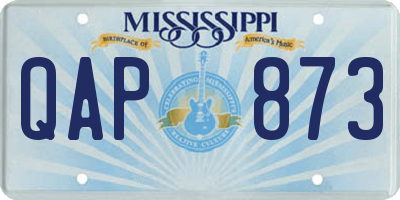 MS license plate QAP873