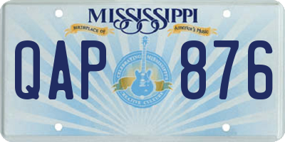 MS license plate QAP876