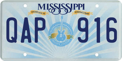 MS license plate QAP916