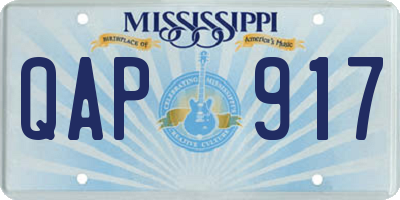MS license plate QAP917