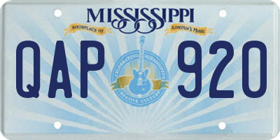 MS license plate QAP920