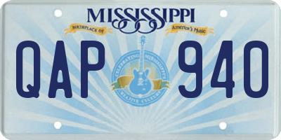 MS license plate QAP940