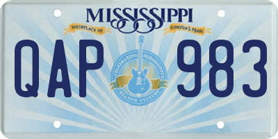 MS license plate QAP983