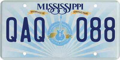 MS license plate QAQ088