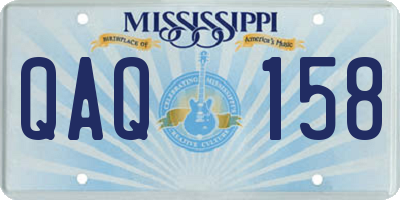 MS license plate QAQ158