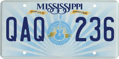 MS license plate QAQ236