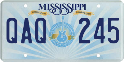 MS license plate QAQ245
