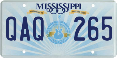 MS license plate QAQ265