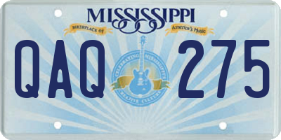 MS license plate QAQ275