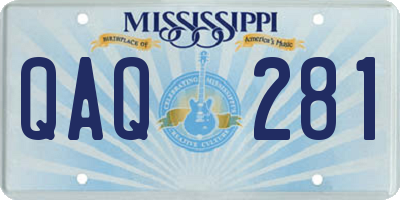 MS license plate QAQ281