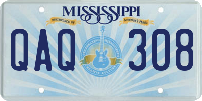 MS license plate QAQ308