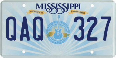 MS license plate QAQ327