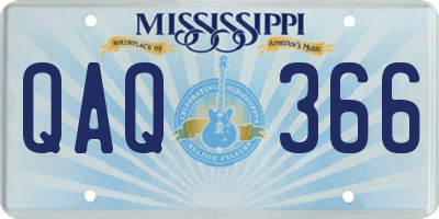MS license plate QAQ366