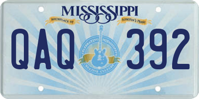 MS license plate QAQ392