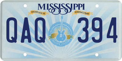 MS license plate QAQ394