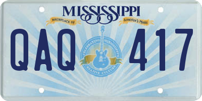 MS license plate QAQ417