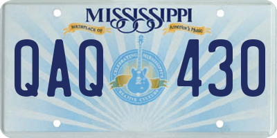 MS license plate QAQ430