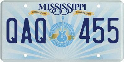 MS license plate QAQ455