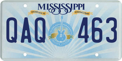 MS license plate QAQ463