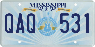 MS license plate QAQ531