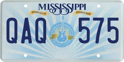MS license plate QAQ575