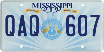 MS license plate QAQ607