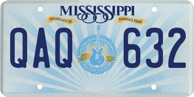 MS license plate QAQ632