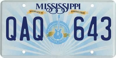 MS license plate QAQ643