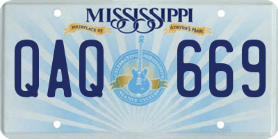 MS license plate QAQ669
