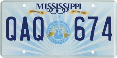 MS license plate QAQ674