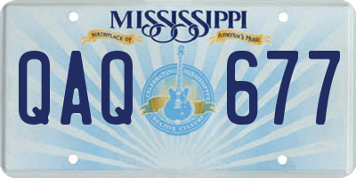MS license plate QAQ677