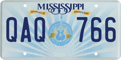 MS license plate QAQ766