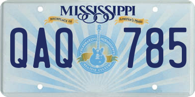 MS license plate QAQ785