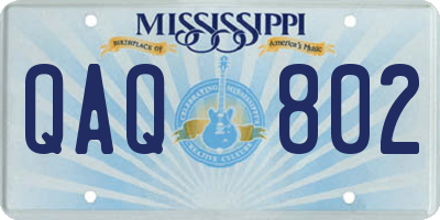 MS license plate QAQ802