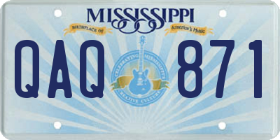 MS license plate QAQ871